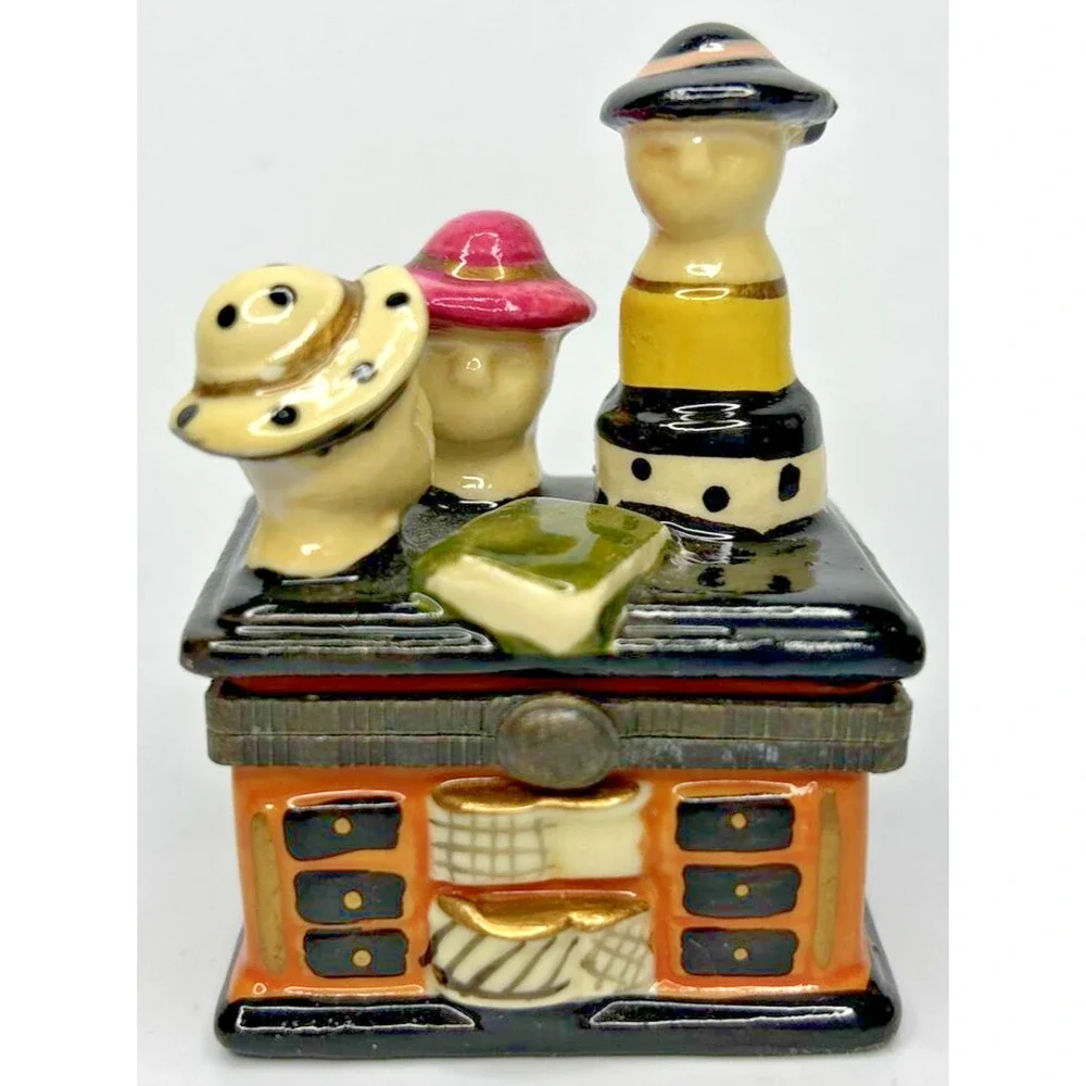 Vintage Dresser with Hats‎ Style Trinket Box SKU PB193